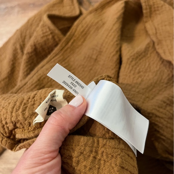 Madewell Lightspun Peplum Open Back Top Size XS Toffee - Picture 5 of 6